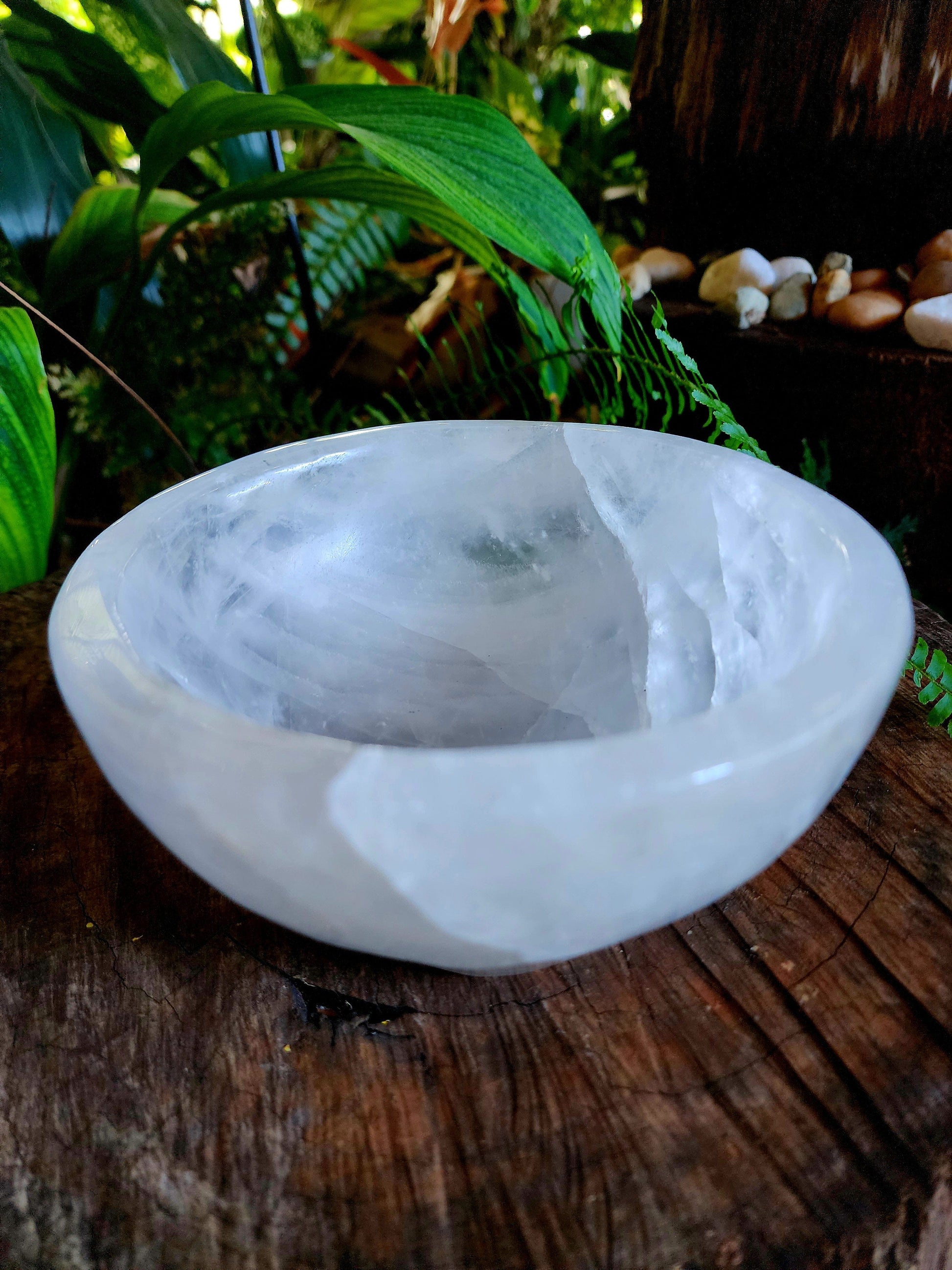 Carving Large Clear Quartz Crystal Bowl 1508g 15cm Australia