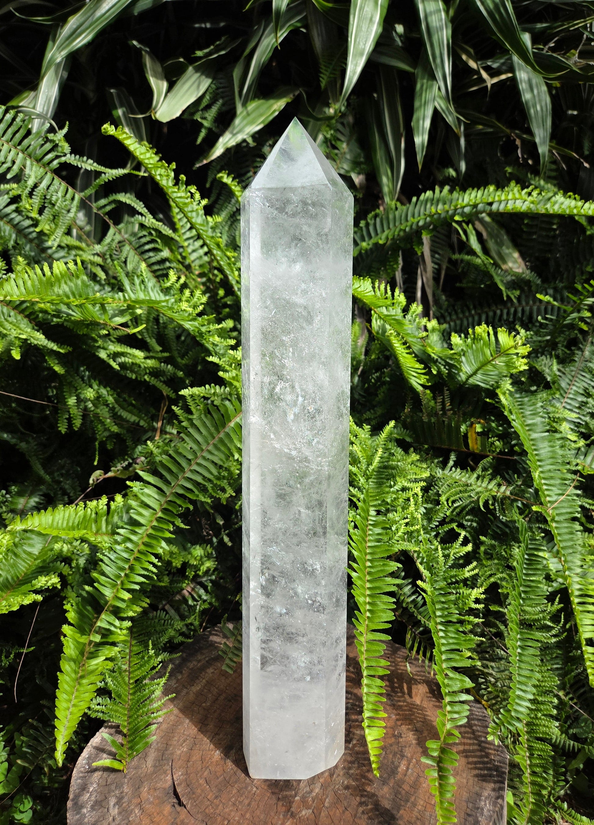 Crystals Large Clear Quartz Crystal Tower Point 46cm