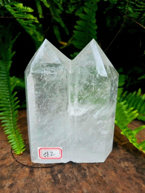 Large Clear Quartz Crystal Twin Tower Point - Crystals Australia
