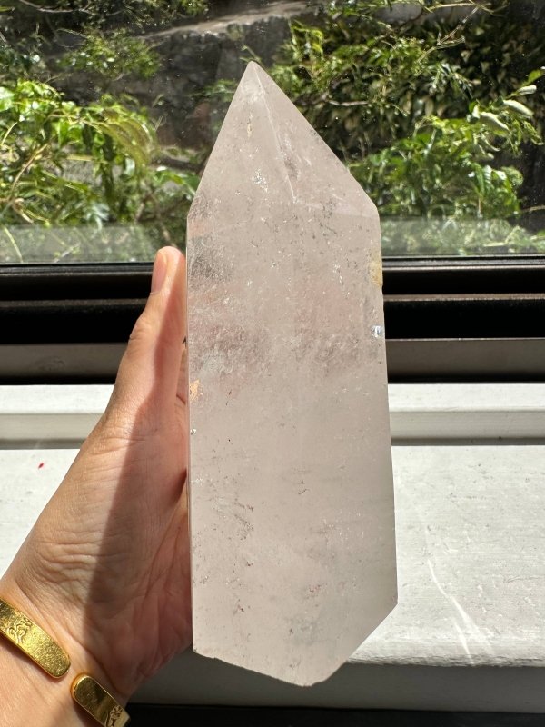 Large Clear Quartz Crystal Twin Tower Point - Crystals Australia