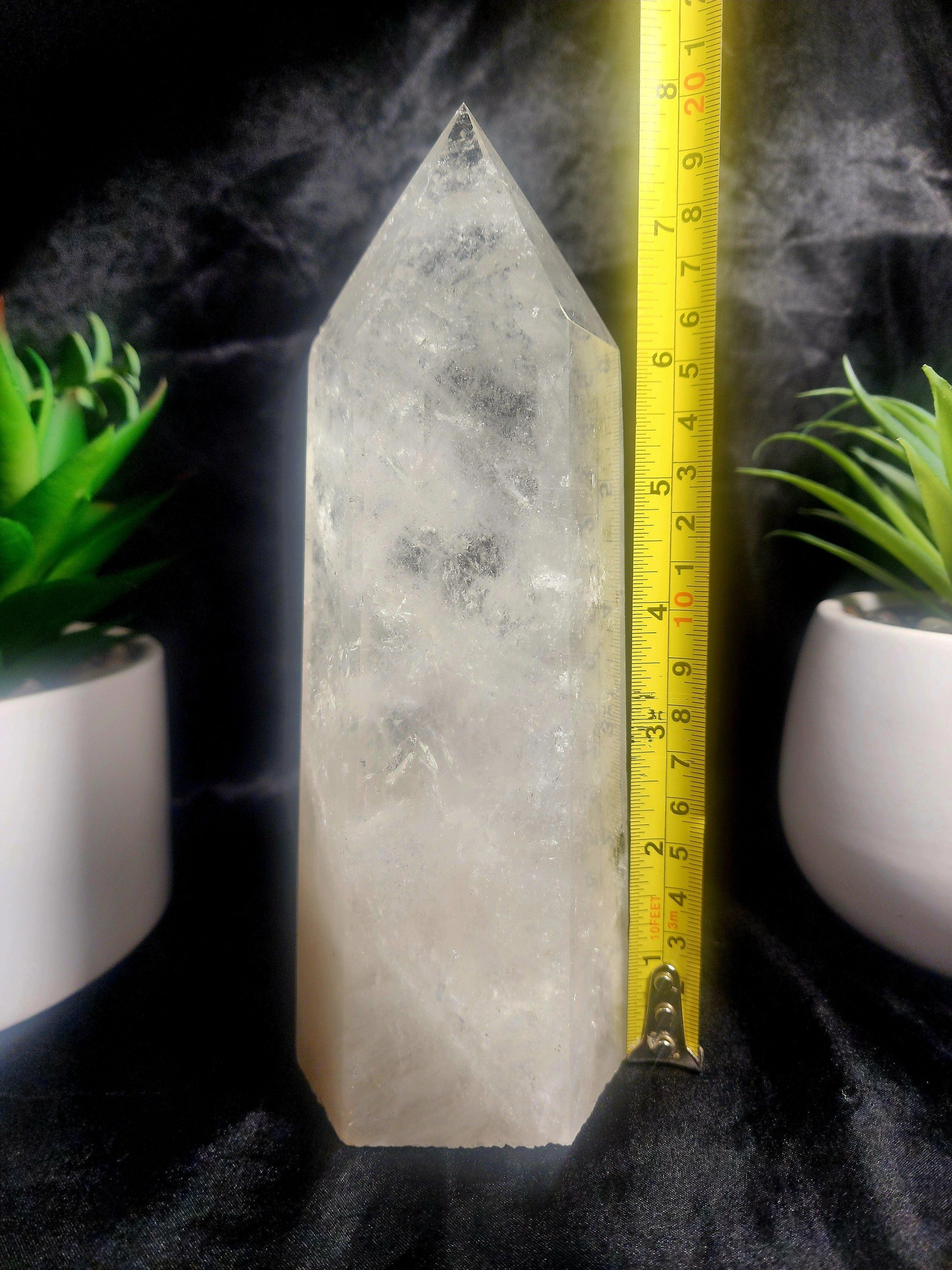 Crystals Large Clear Quartz Tower Point 1150g 20cm Australia