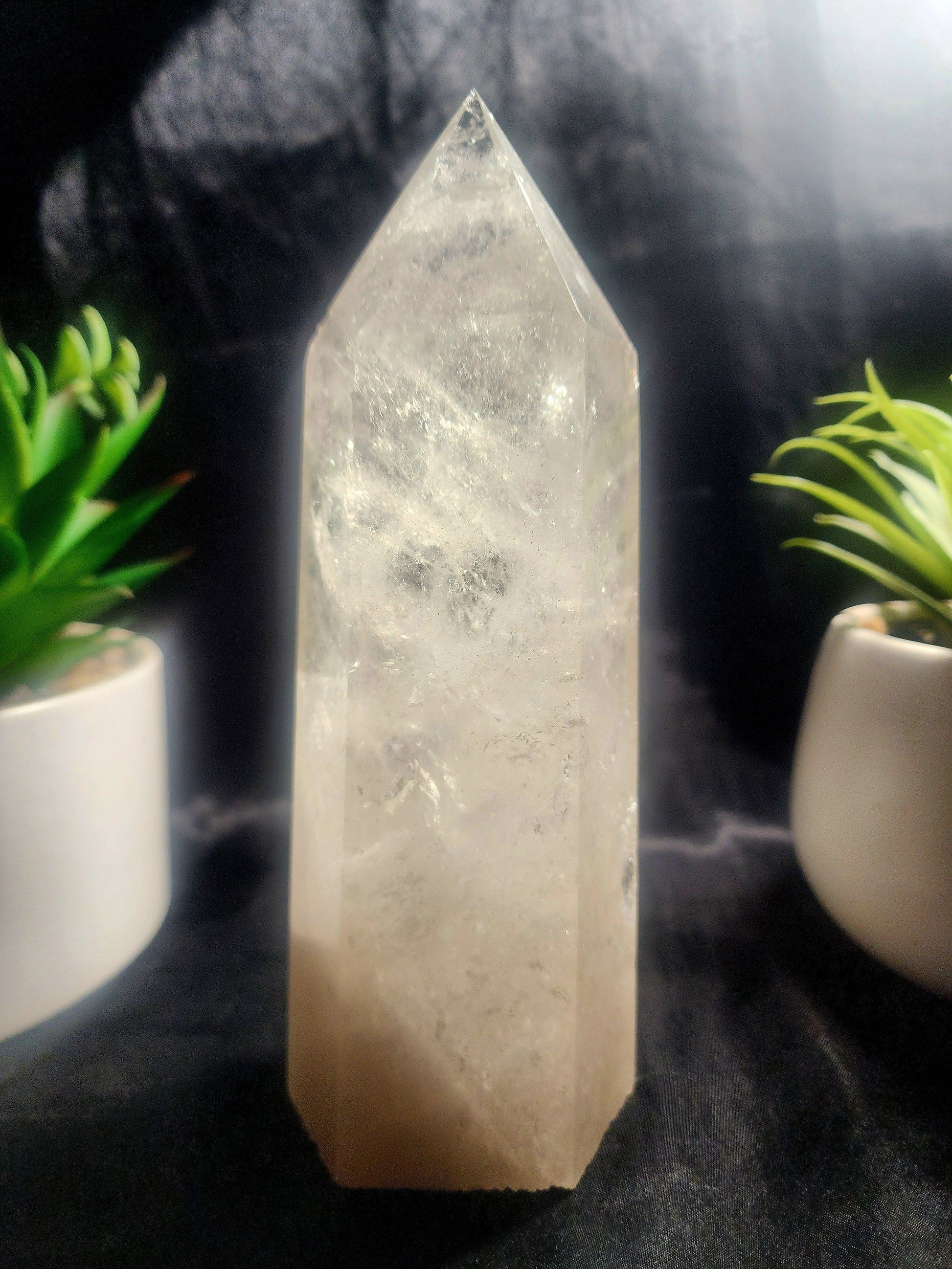 Crystals Large Clear Quartz Tower Point 1150g 20cm Australia