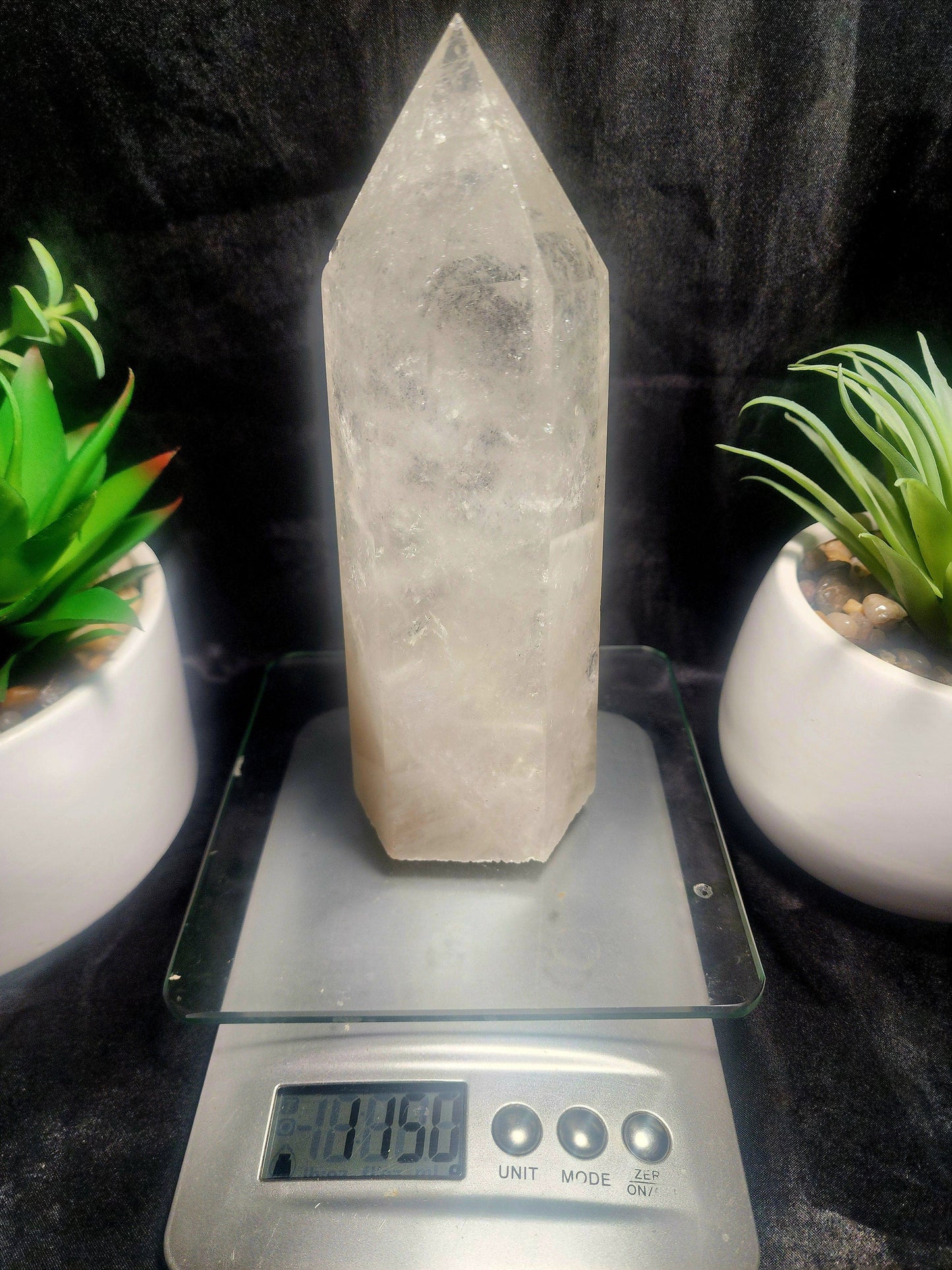 Crystals Large Clear Quartz Tower Point 1150g 20cm Australia