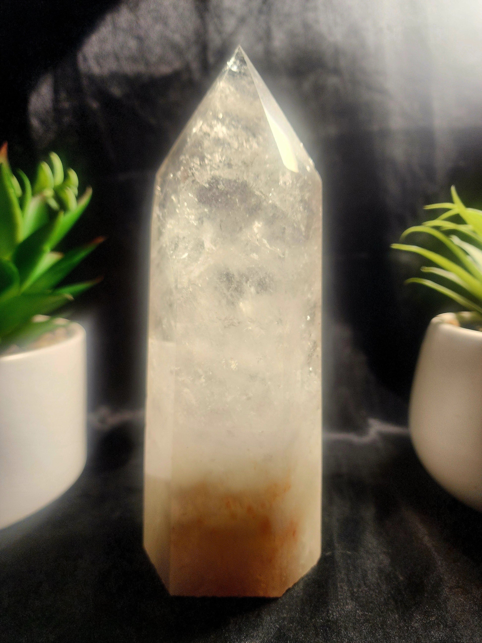 Crystals Large Clear Quartz Tower Point 1150g 20cm Australia