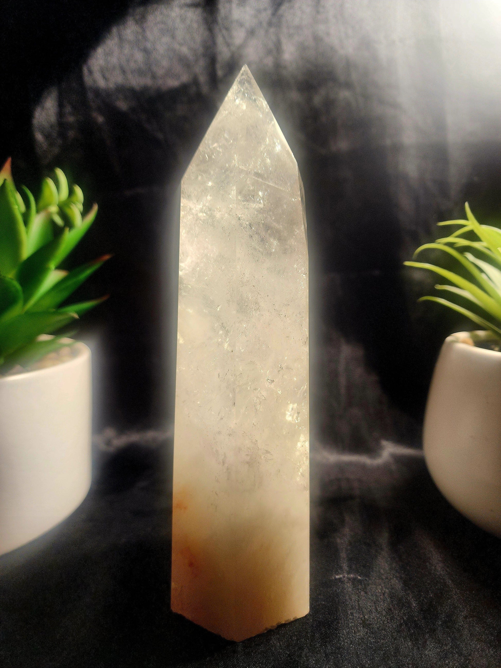 Crystals Large Clear Quartz Tower Point 1150g 20cm Australia