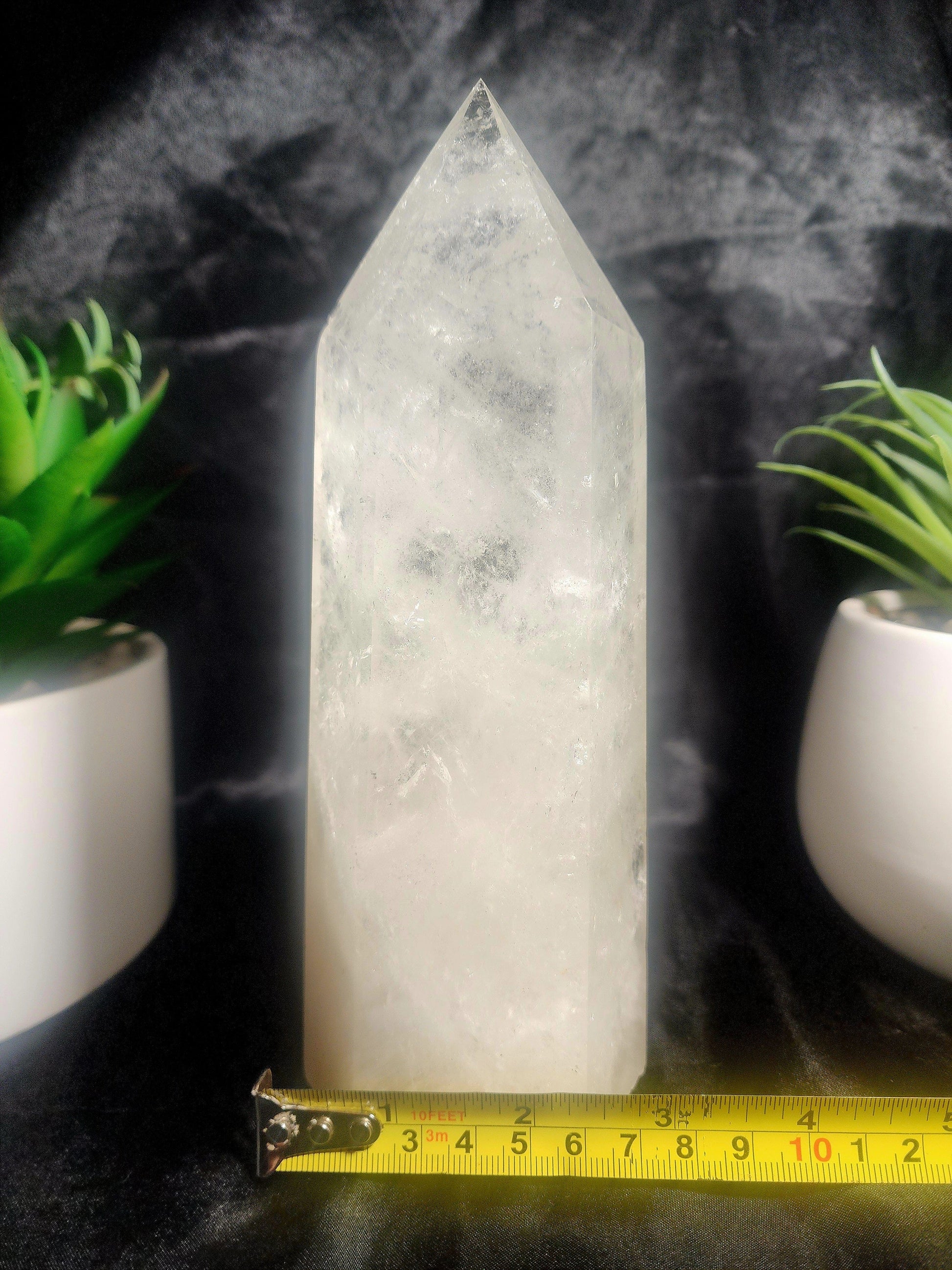 Crystals Large Clear Quartz Tower Point 1150g 20cm Australia