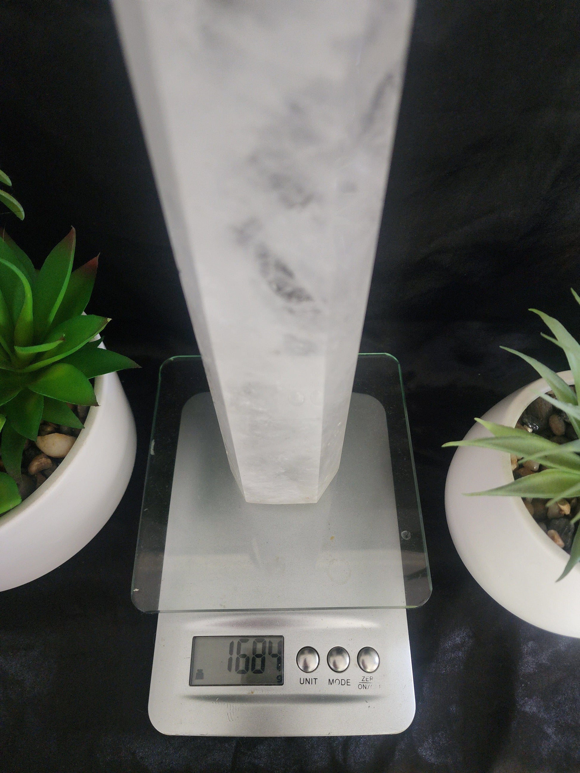 Crystals Large Clear Quartz Tower Point 1684g 36cm