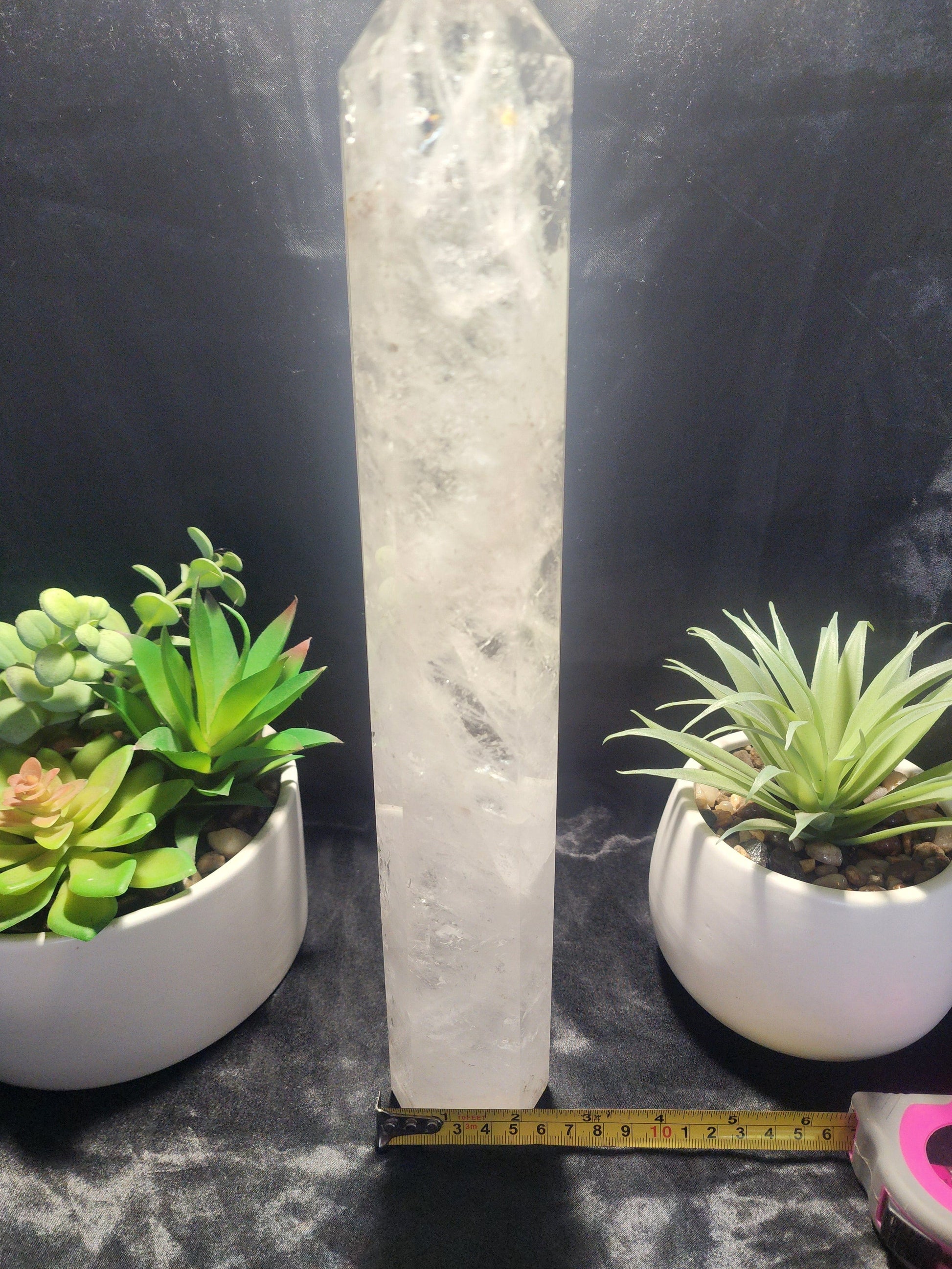 Crystals Large Clear Quartz Tower Point 1684g 36cm