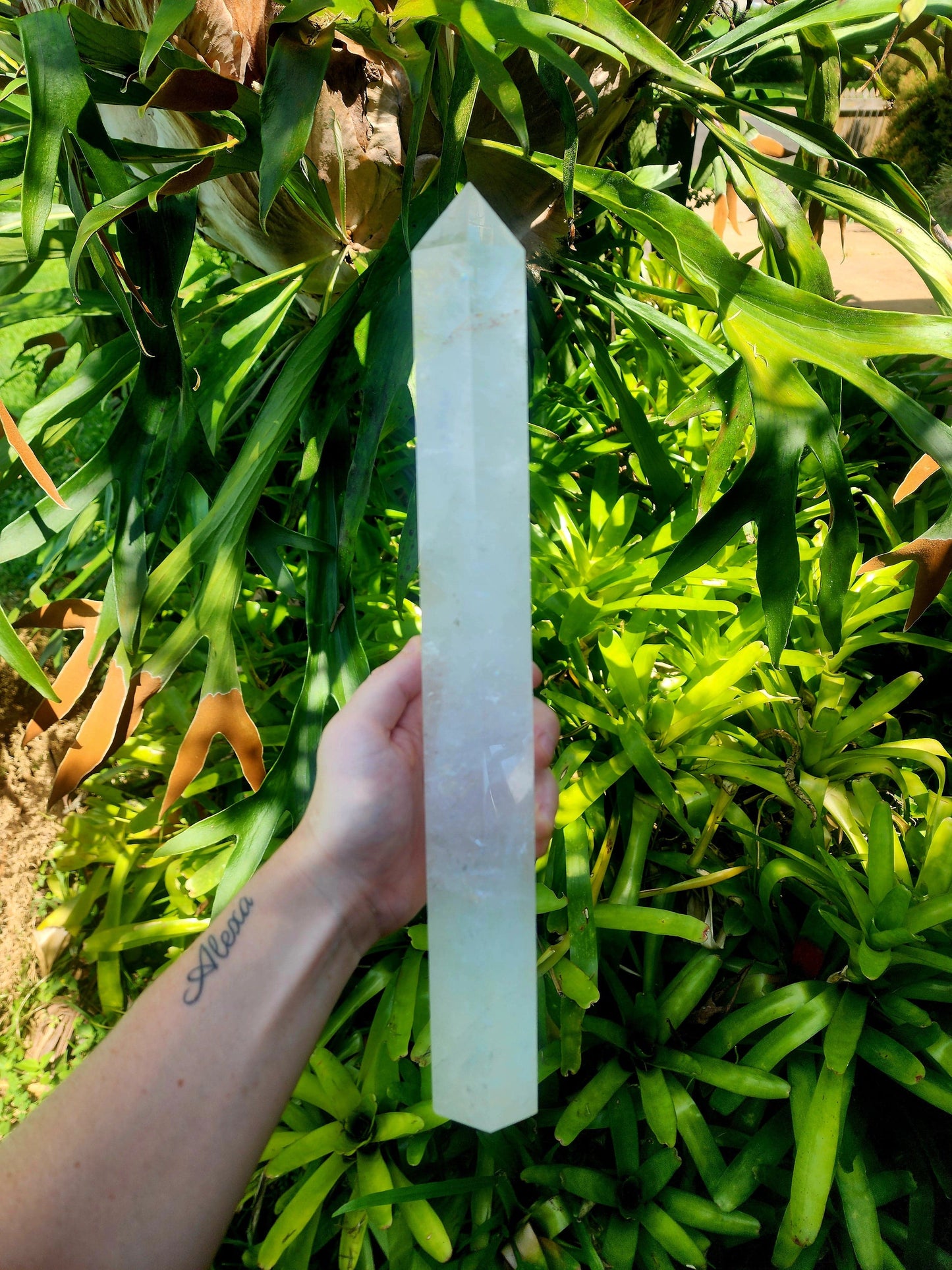 Crystals Large Clear Quartz Tower Point 1684g 36cm