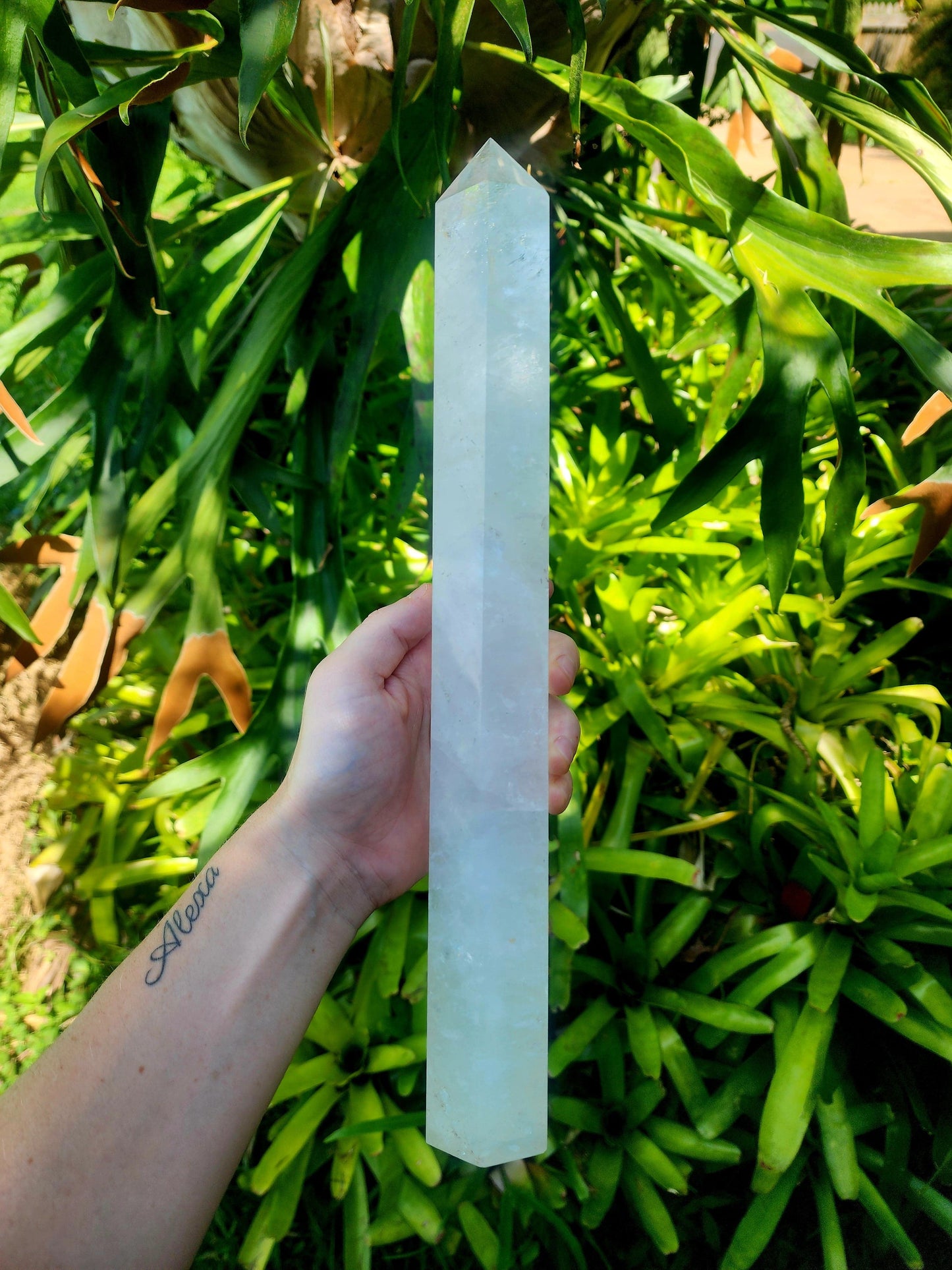 Crystals Large Clear Quartz Tower Point 1684g 36cm