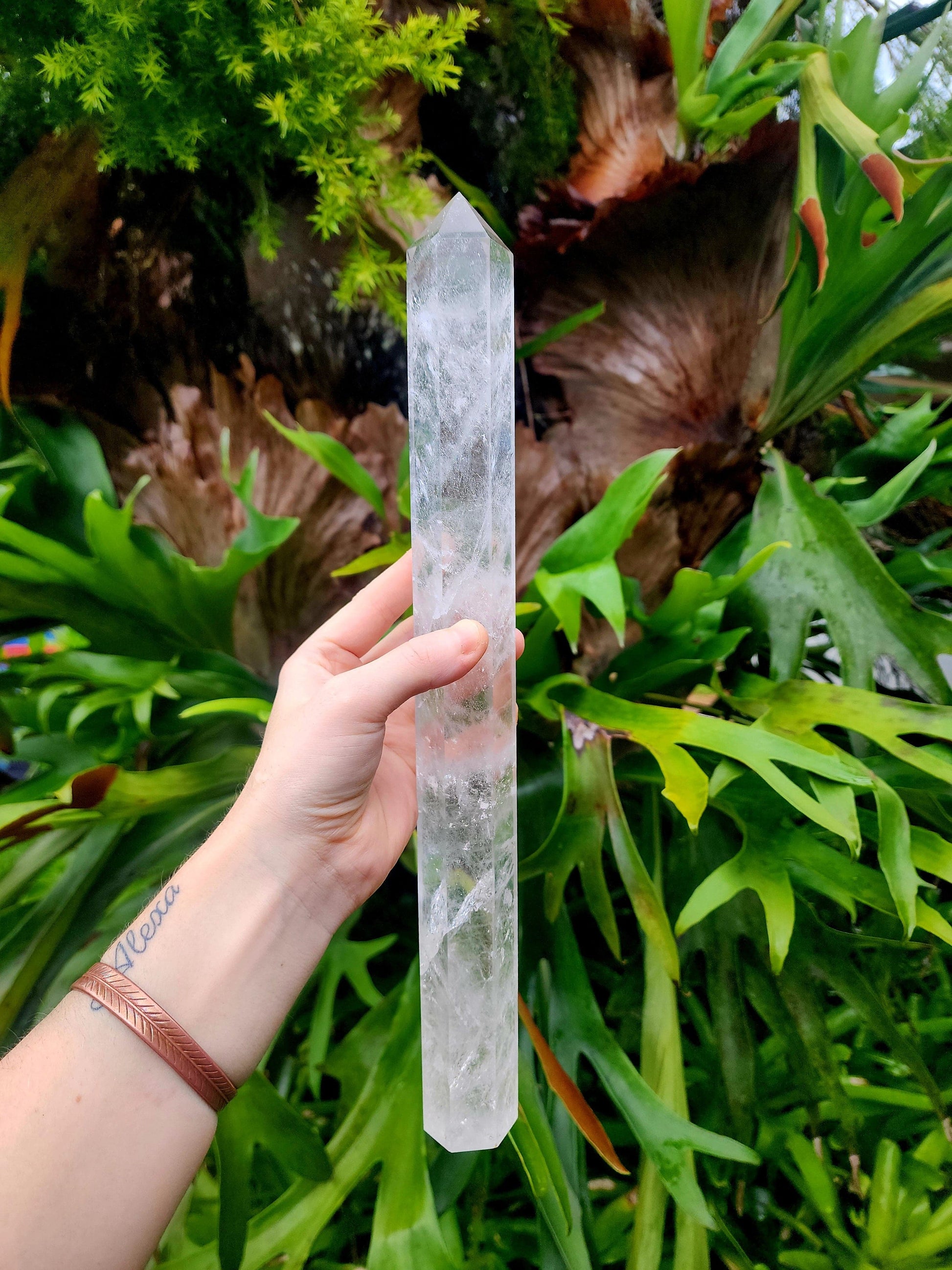Crystals Large Clear Quartz Tower Point 37cm Australia