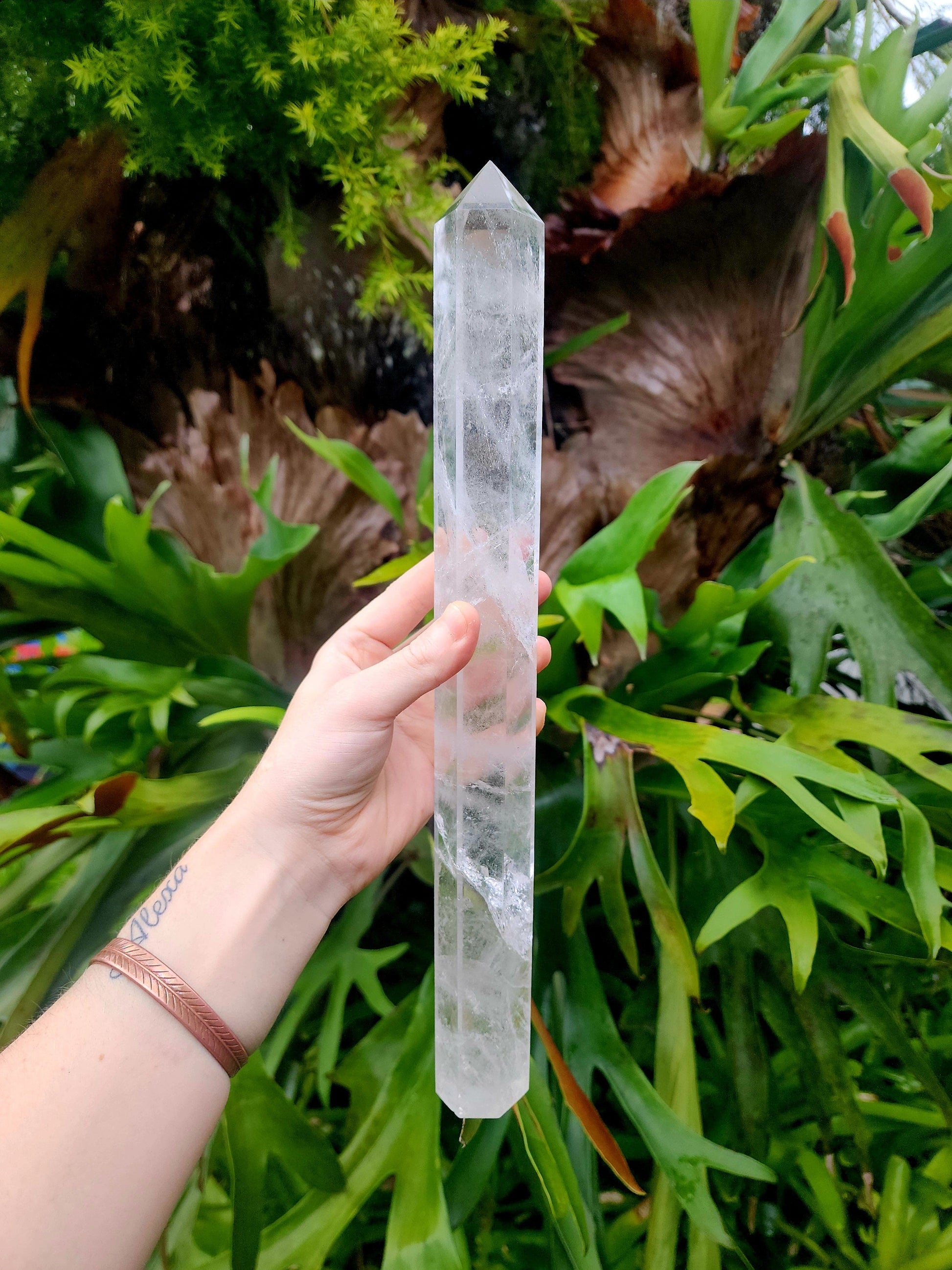 Crystals Large Clear Quartz Tower Point 37cm Australia
