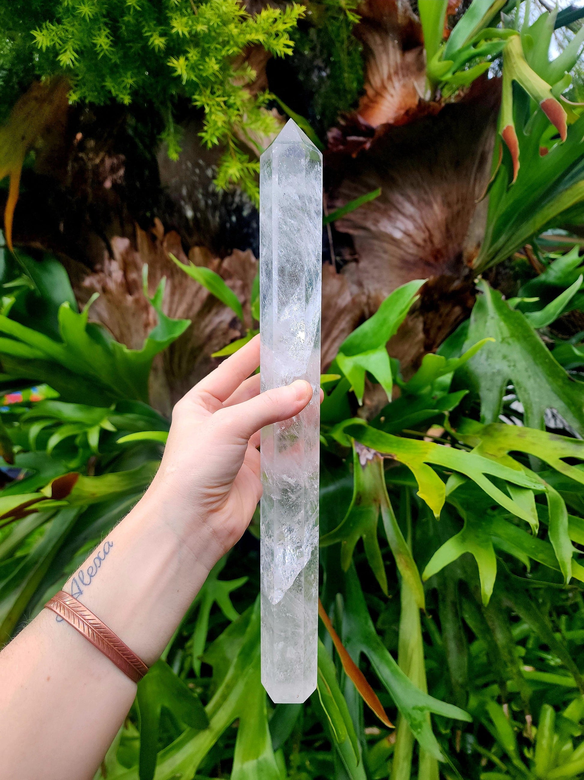 Crystals Large Clear Quartz Tower Point 37cm Australia