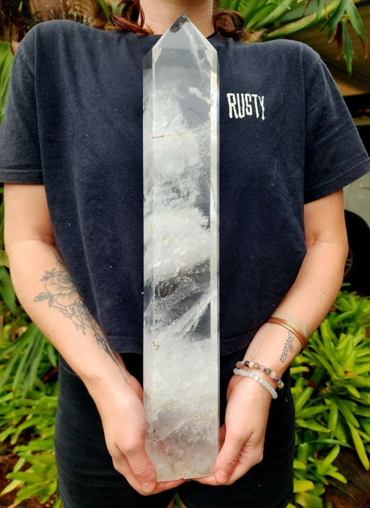 Large Clear Quartz Tower Point 51cm - Crystals Australia
