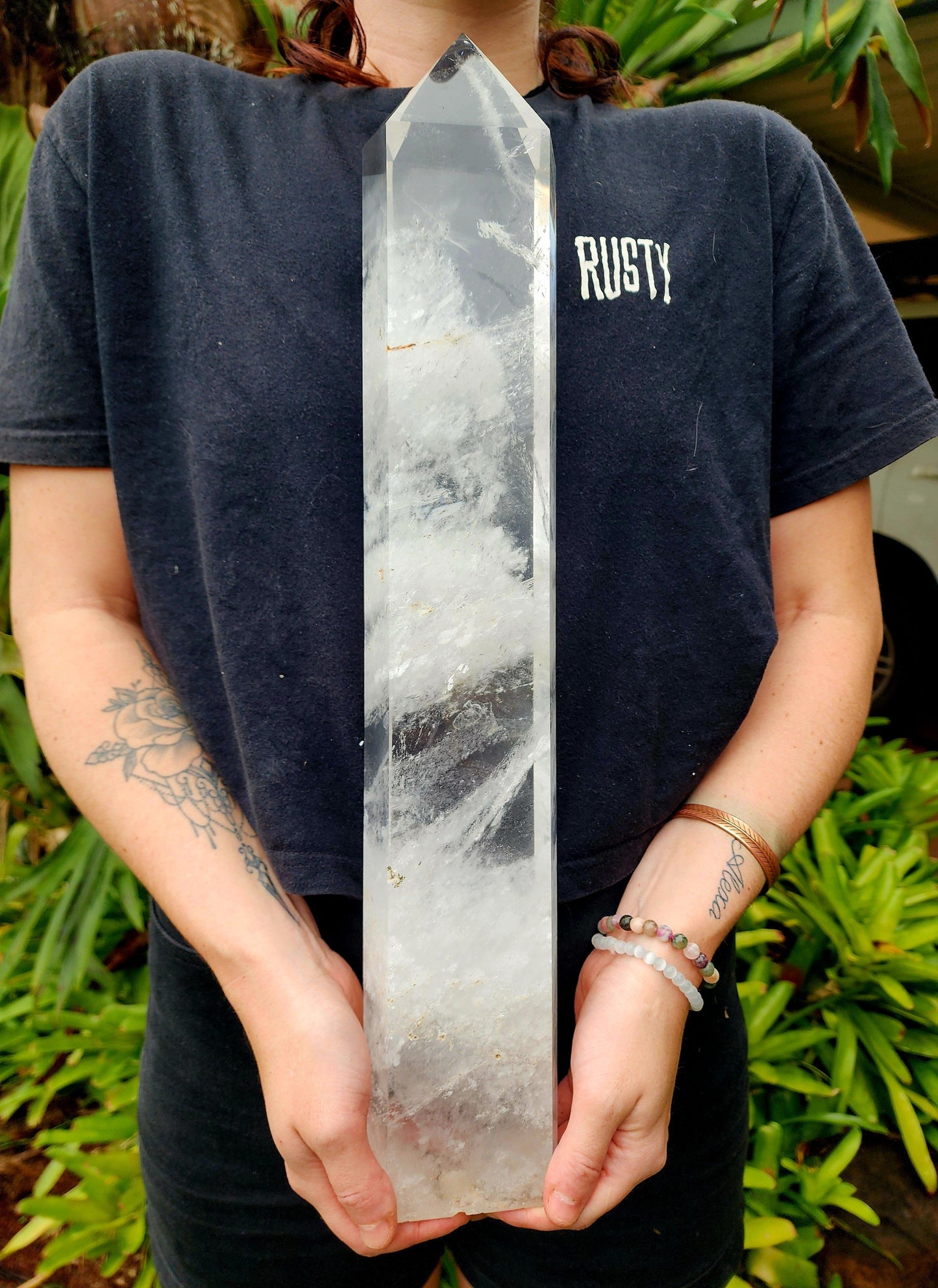 Crystals Large Clear Quartz Tower Point 51cm