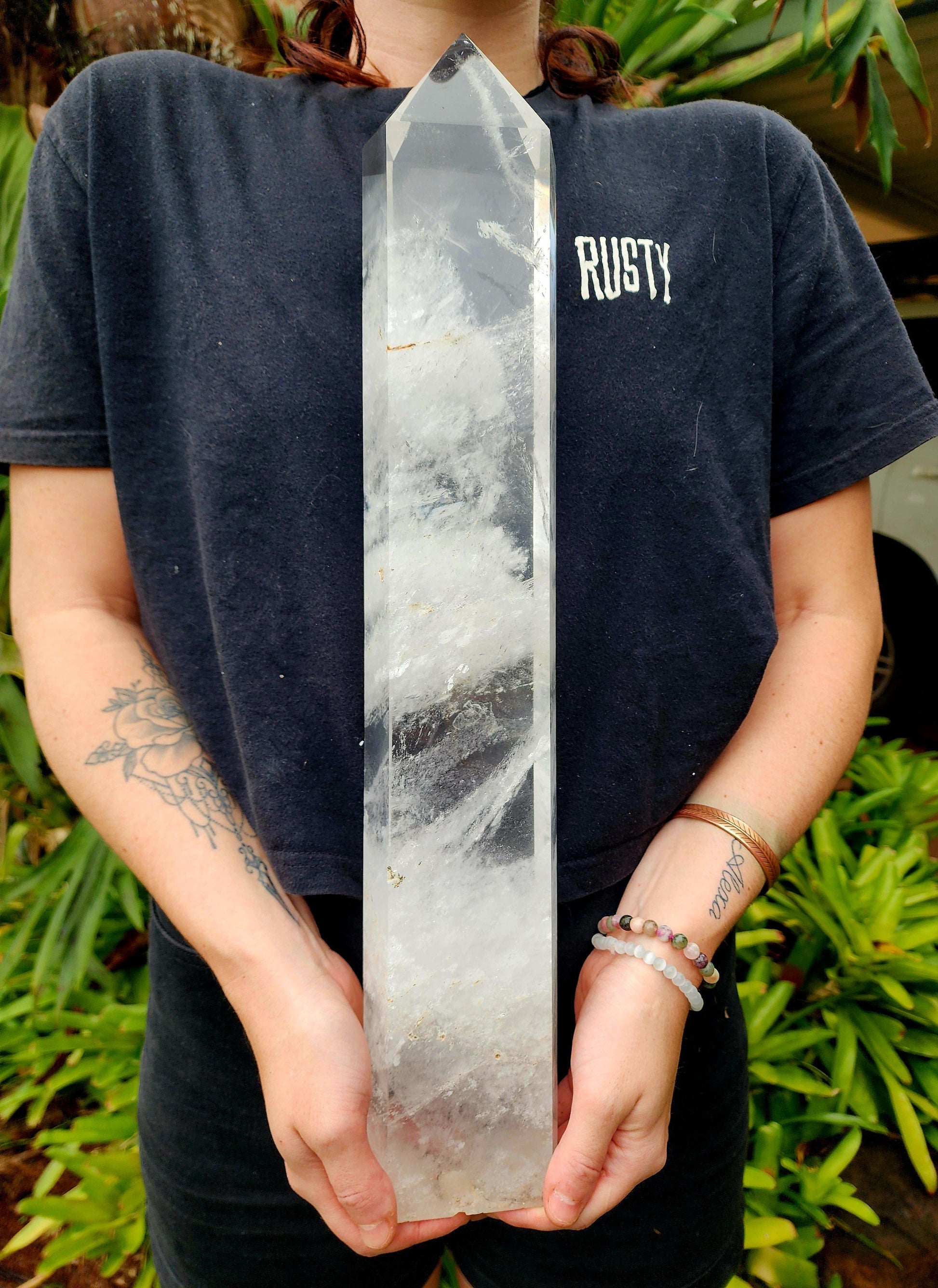 Crystals Large Clear Quartz Tower Point 51cm