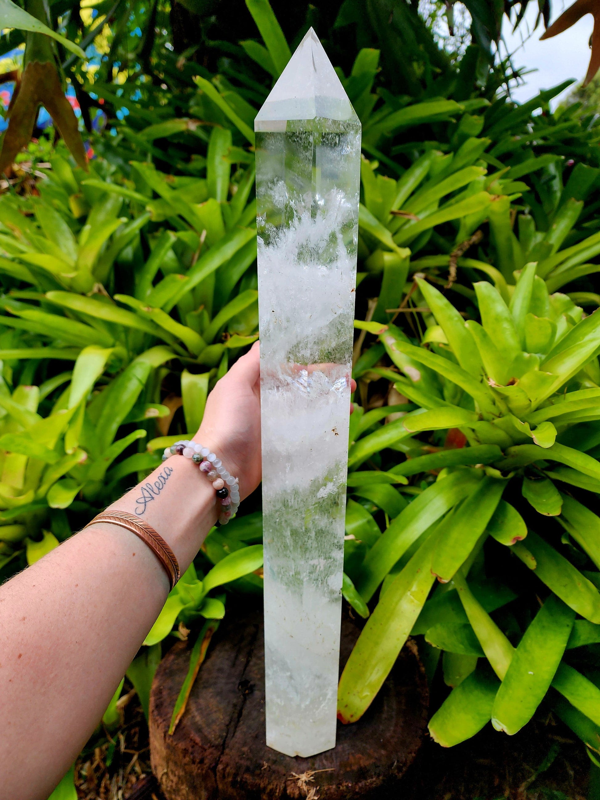 Crystals Large Clear Quartz Tower Point 51cm