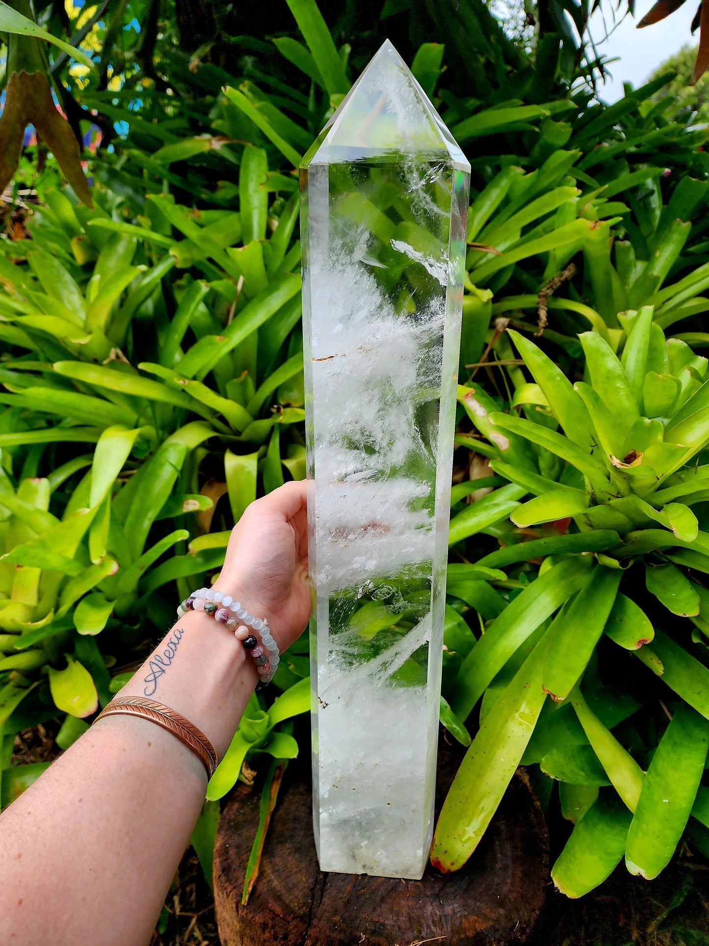 Crystals Large Clear Quartz Tower Point 51cm