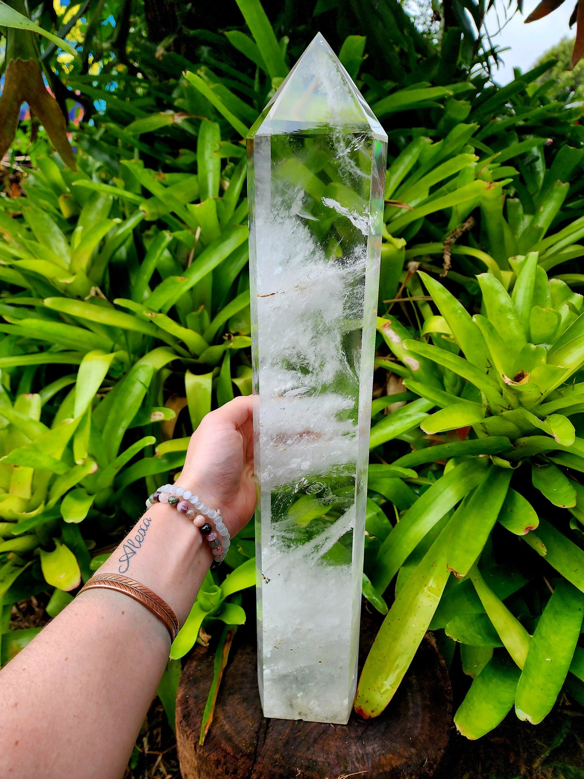 Crystals Large Clear Quartz Tower Point 51cm