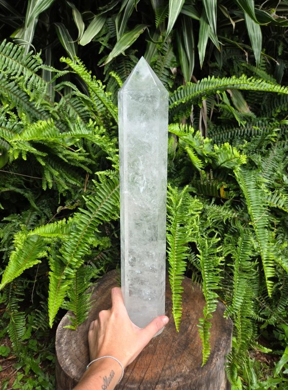 Large Clear Quartz Tower Point Generator 46cm - Crystals Australia