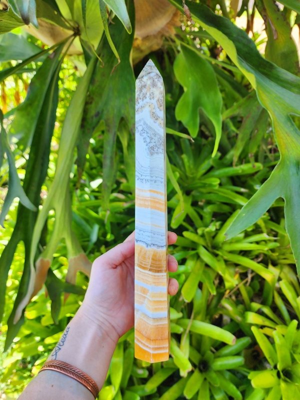 Large Dendritic Calcite Tower Point Generator 33cm - Crystals Australia