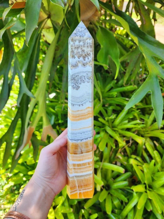 Large Dendritic Calcite Tower Point Generator 33cm - Crystals Australia