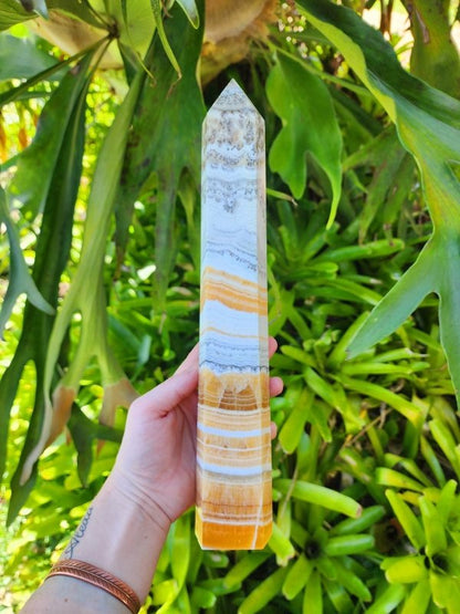 Large Dendritic Calcite Tower Point Generator 33cm - Crystals Australia