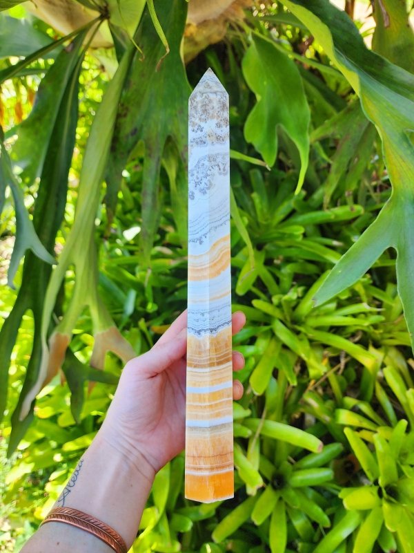 Large Dendritic Calcite Tower Point Generator 33cm - Crystals Australia