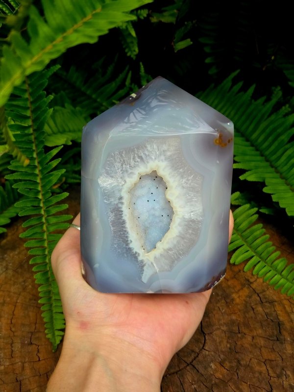 Large Druzy Agate Crystal Tower Point - Crystals Australia