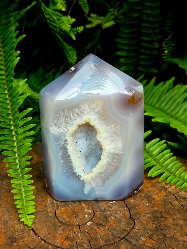 Large Druzy Agate Crystal Tower Point - Crystals Australia