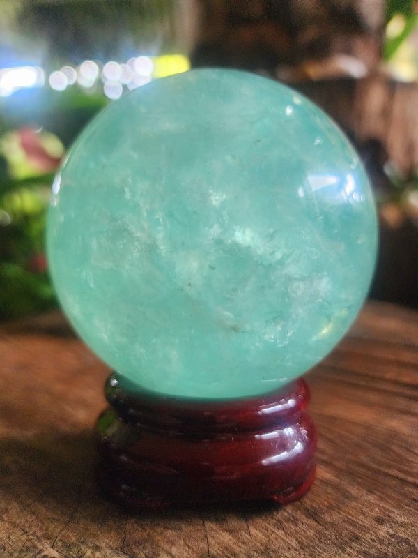 Large Green Fluorite Crystal Sphere 7.5cm High Quality - Crystals Australia