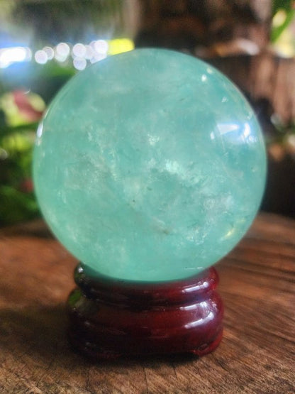 Large Green Fluorite Crystal Sphere 7.5cm High Quality - Crystals Australia