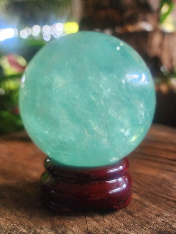 Large Green Fluorite Crystal Sphere 7.5cm High Quality - Crystals Australia