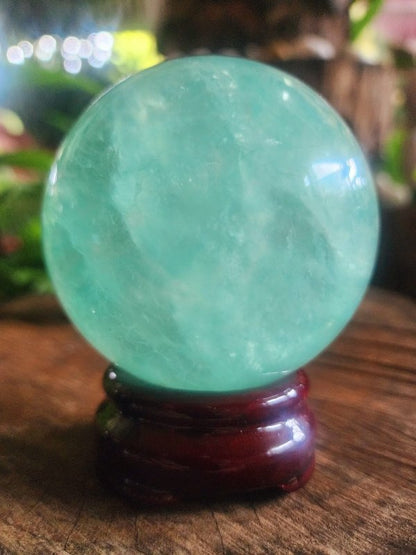 Large Green Fluorite Crystal Sphere 7.5cm High Quality - Crystals Australia