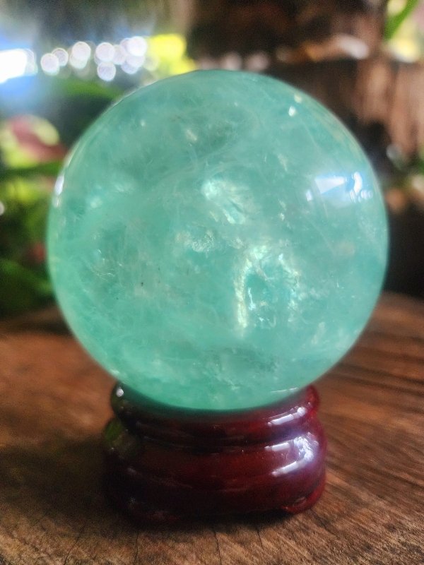 Large Green Fluorite Crystal Sphere 7.5cm High Quality - Crystals Australia