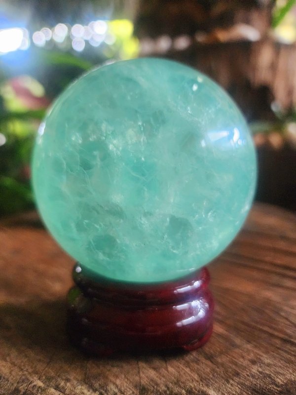 Large Green Fluorite Crystal Sphere 7.5cm High Quality - Crystals Australia