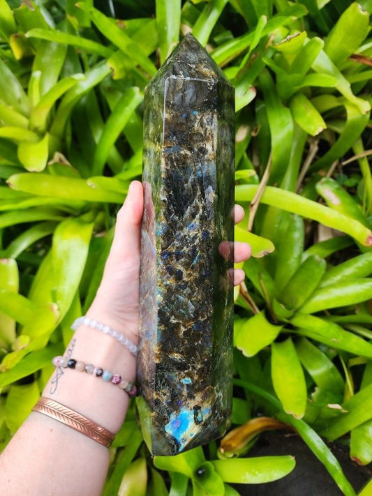 Large Labradorite Crystal Tower Point 28cm 2kg - Crystals Australia