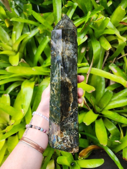 Large Labradorite Crystal Tower Point 28cm 2kg - Crystals Australia