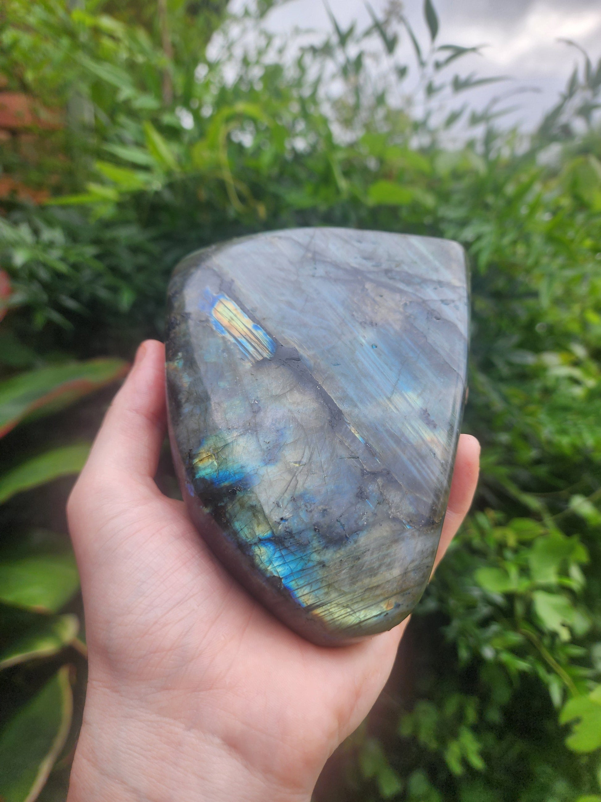 Crystals Large Labradorite Freeform Polished Slab 1135g