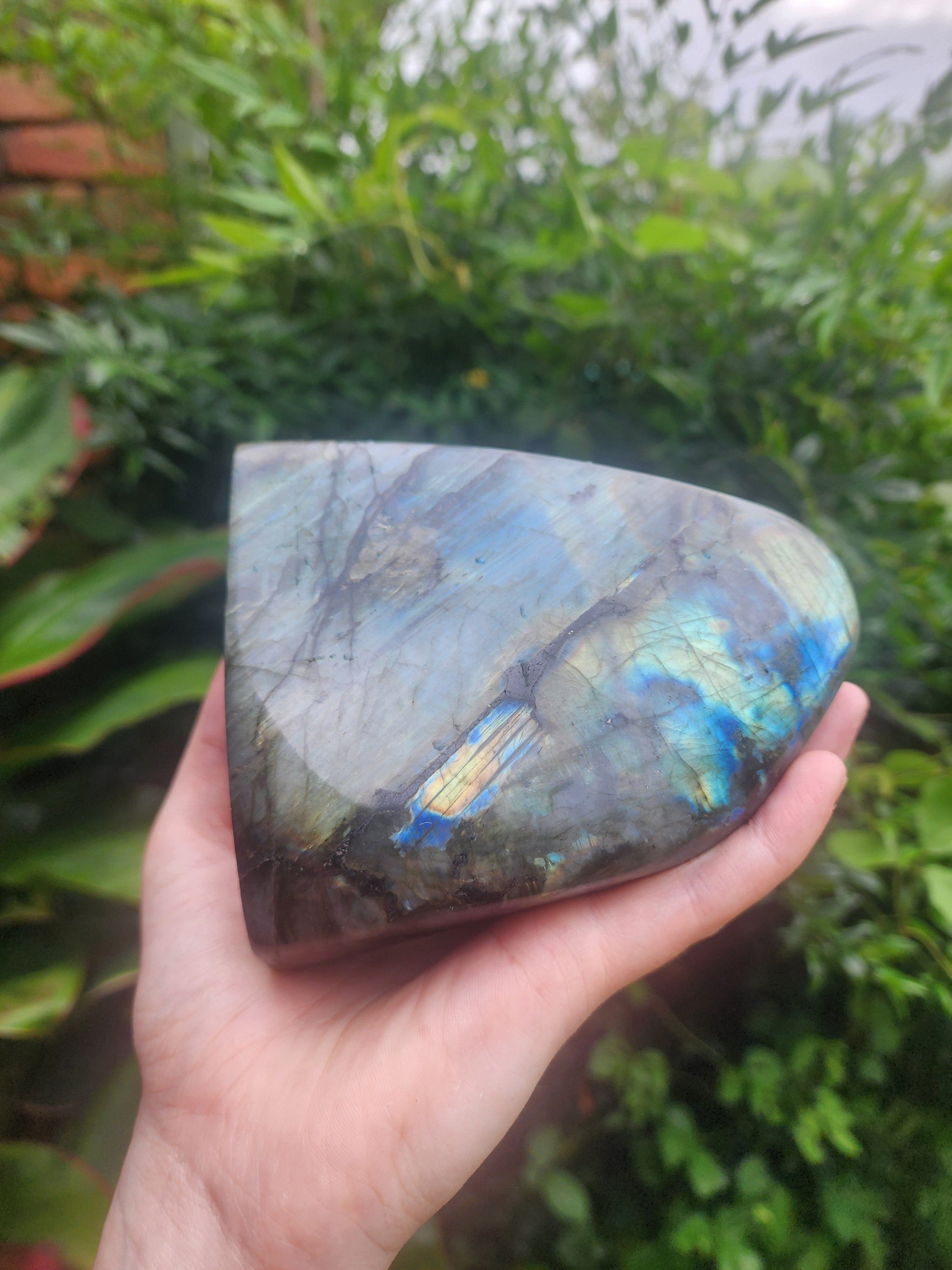 Crystals Large Labradorite Freeform Polished Slab 1135g