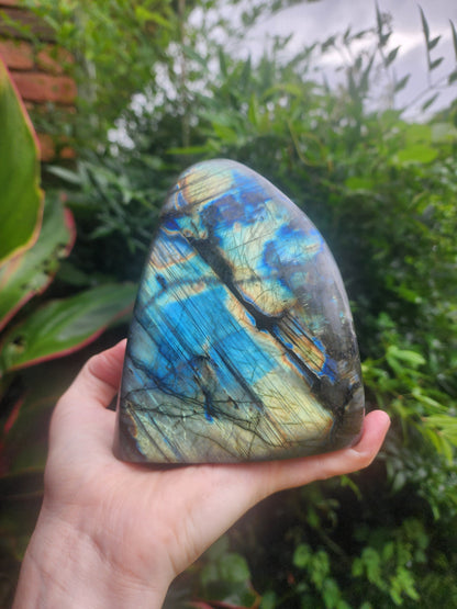 Crystals Large Labradorite Freeform Polished Slab 1135g