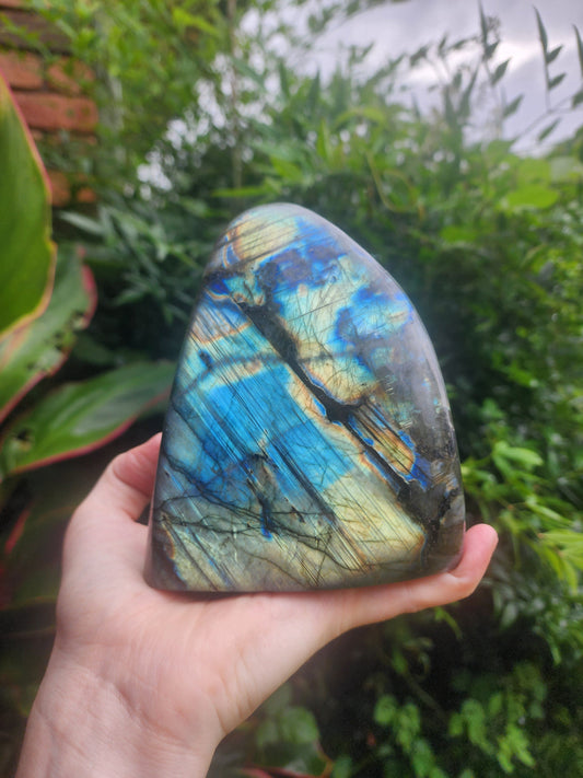 Crystals Large Labradorite Freeform Polished Slab 1135g