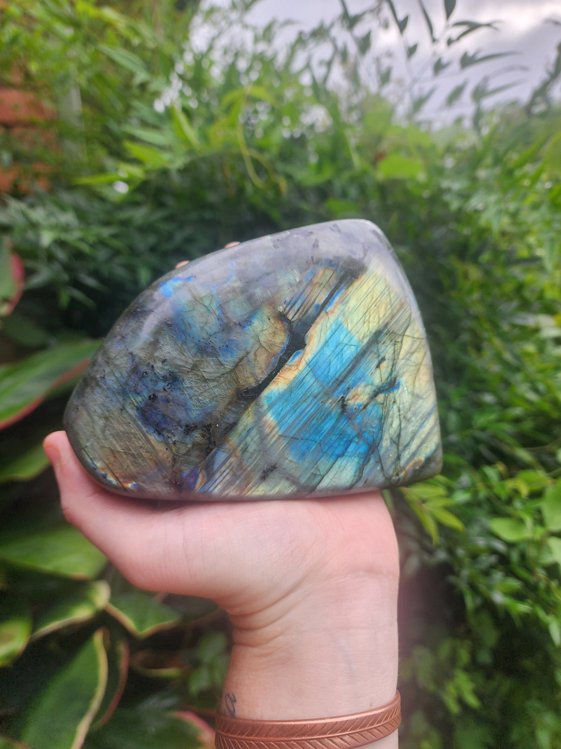 Crystals Large Labradorite Freeform Polished Slab 1135g Australia