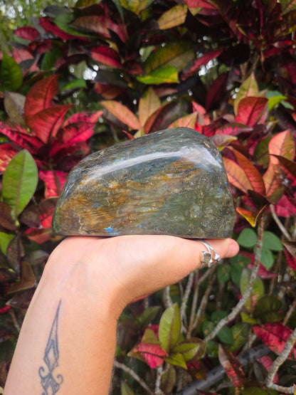 Crystals Large Labradorite Freeform Polished Slab 820g
