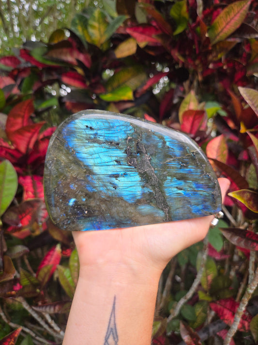 Crystals Large Labradorite Freeform Polished Slab 820g