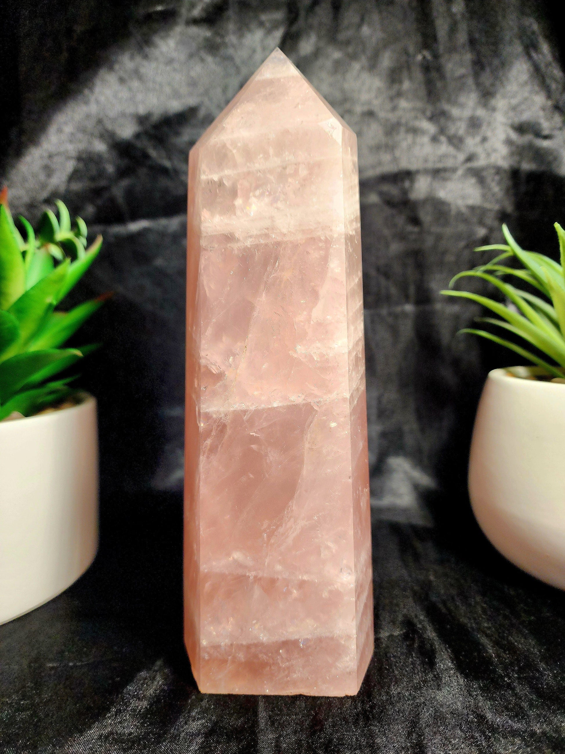 Large Pink Rose Quartz Tower Point 1192g Australia