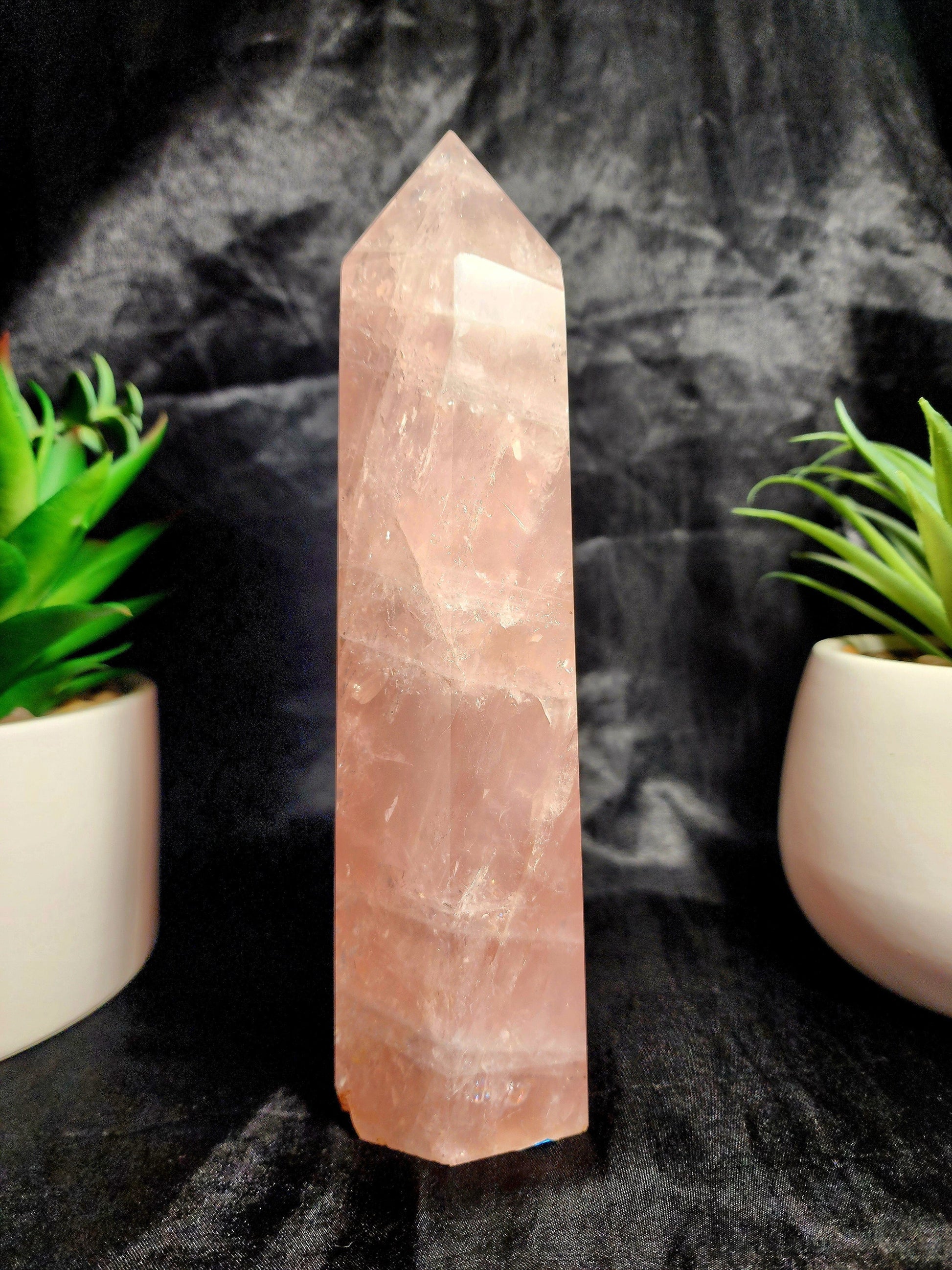Large Pink Rose Quartz Tower Point 1192g Australia
