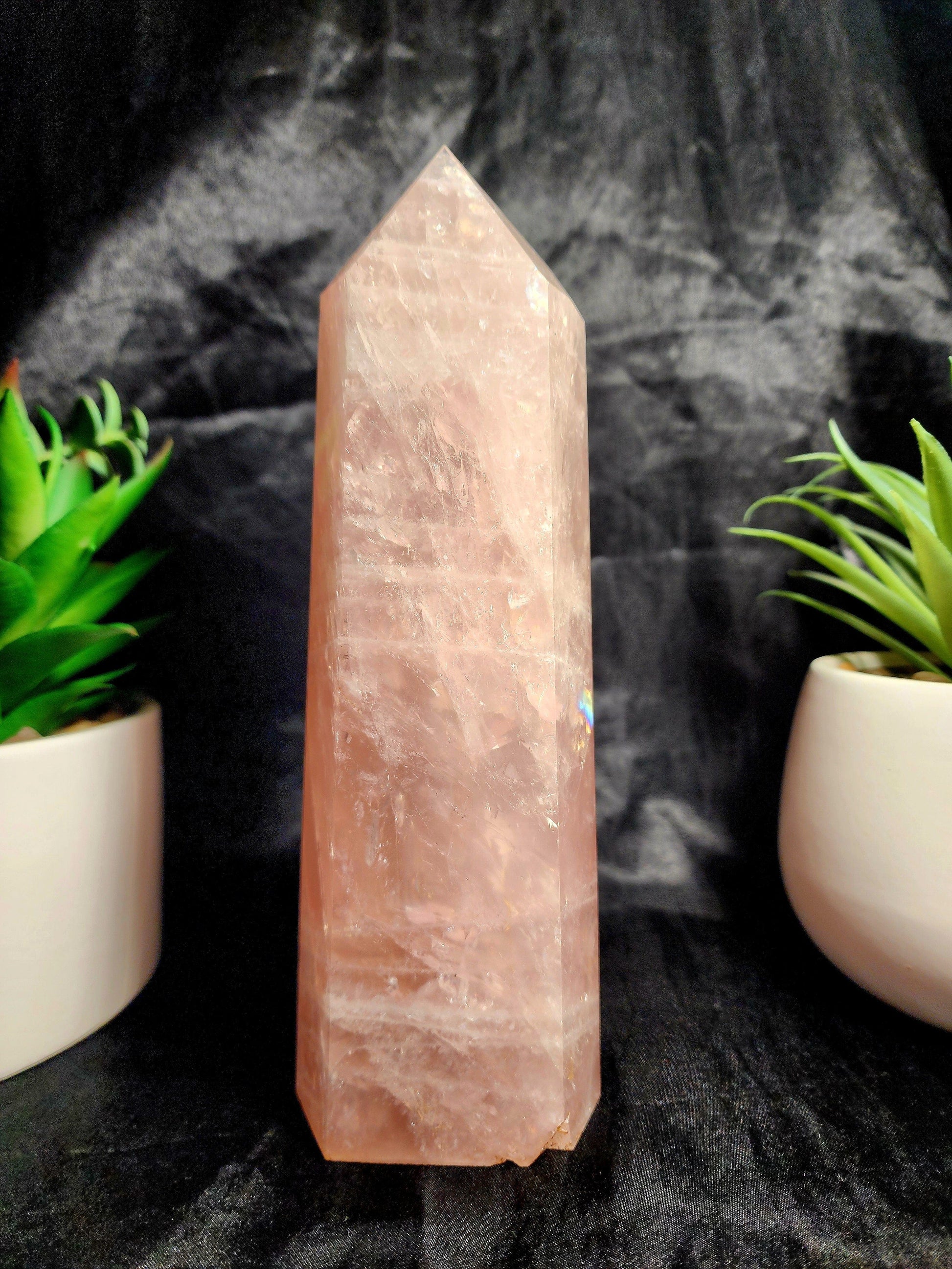 Large Pink Rose Quartz Tower Point 1192g Australia