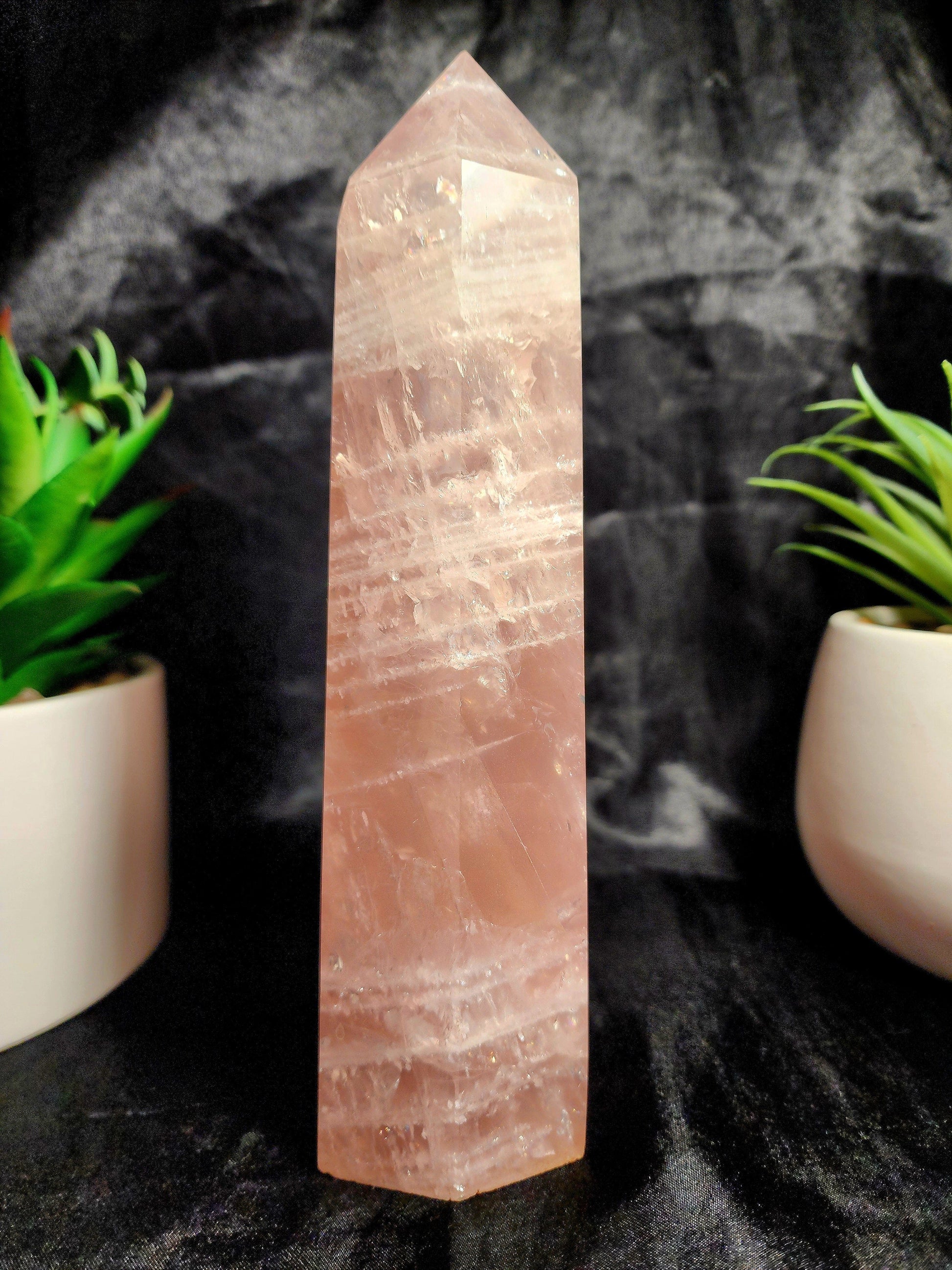 Large Pink Rose Quartz Tower Point 1192g Australia