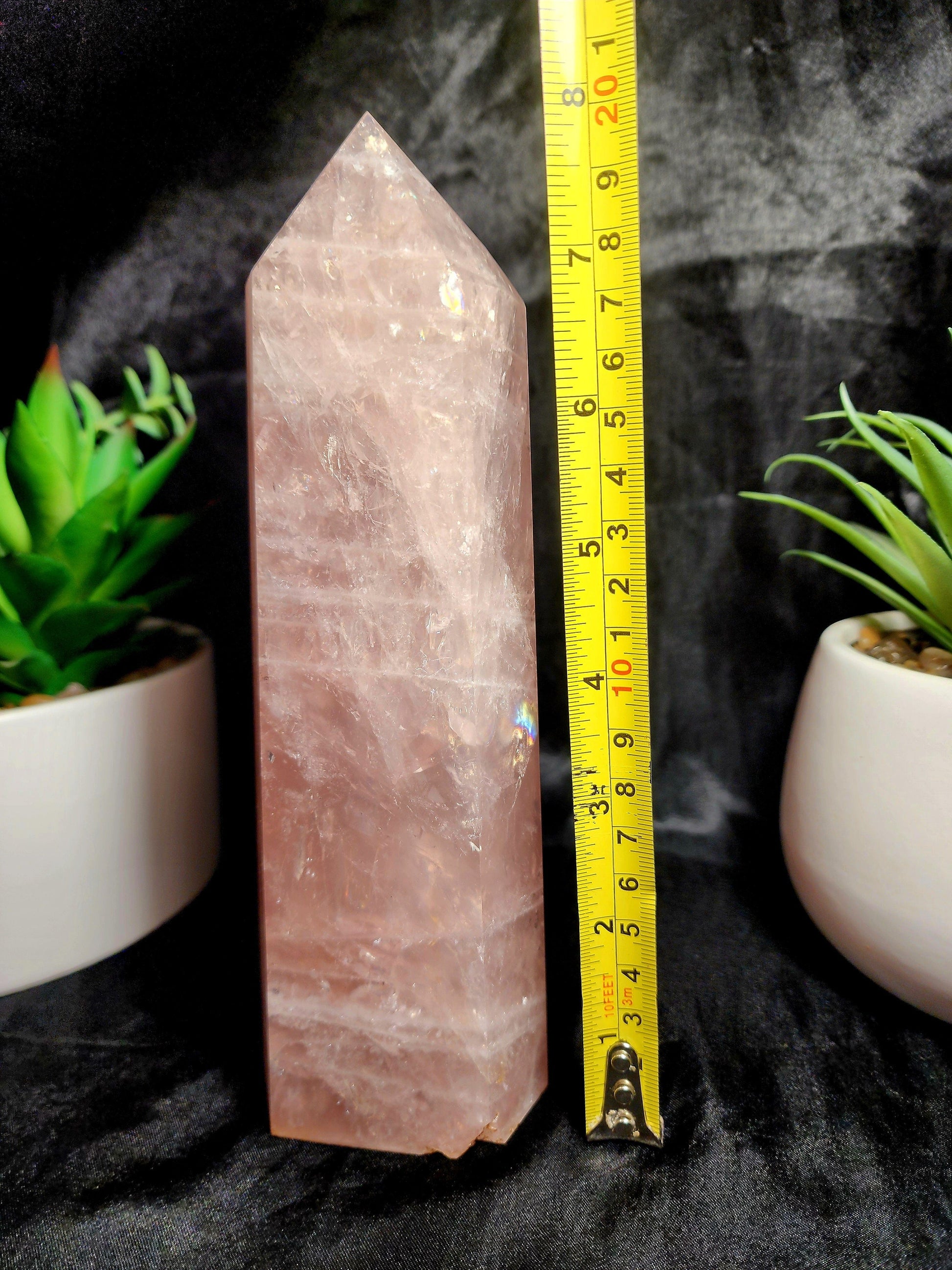 Large Pink Rose Quartz Tower Point 1192g Australia